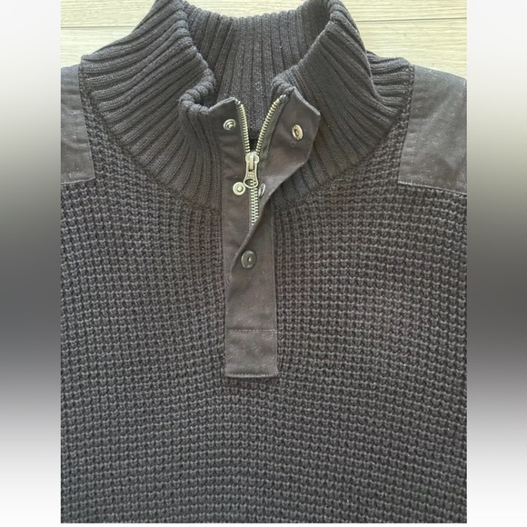 Buffalo David Bitton Commando Sweater Mens XXL Black Knit Extra Long Rocker City - Picture 5 of 11